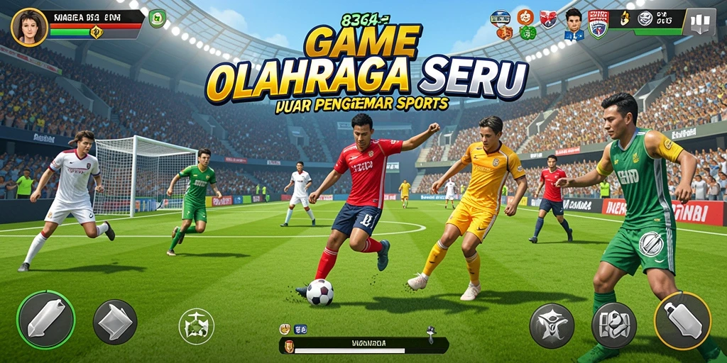 Screenshot gameplay menunjukkan aksi olahraga mendebarkan dalam 8364.