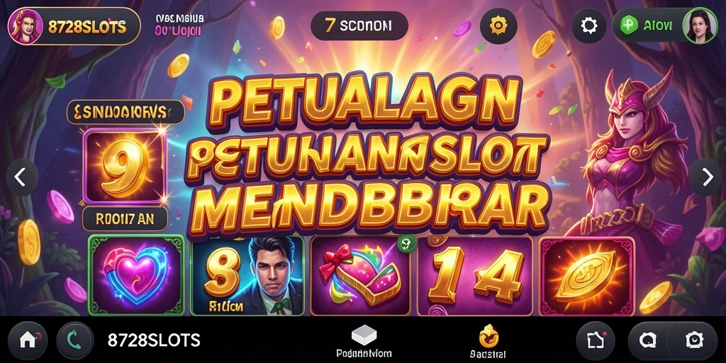 Tangkapan layar gameplay 8728SLOTS menunjukkan momen mendebarkan di mesin slot.