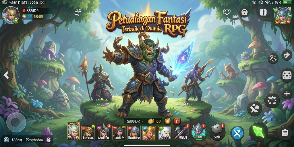 Screenshot gameplay 888IDR menampilkan pertarungan yang mendebarkan dalam dunia RPG.