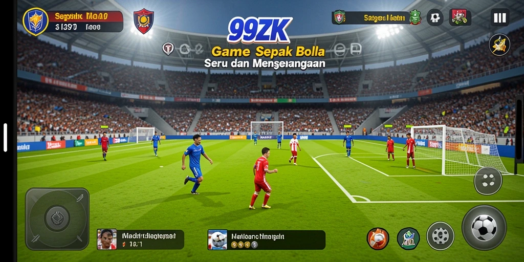 Gameplay seru dalam 99ZK, tampilkan skill sepak bola kamu.