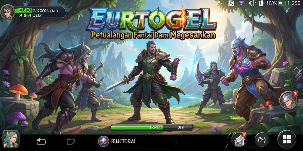 Screenshot gameplay EUROTOGEL menampilkan pertarungan epik para karakter.