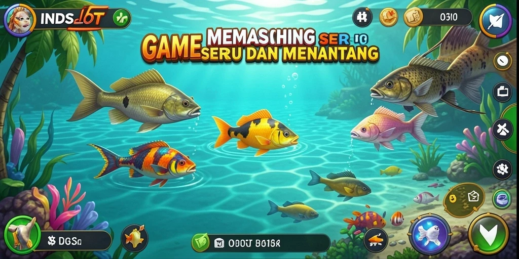 Tampilan gameplay mendebarkan saat menangkap ikan besar di INDSLOT.