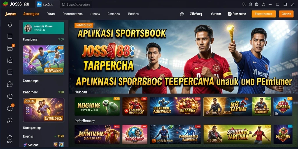 Tampilan utama JOSS188 saat memasang taruhan olahraga.