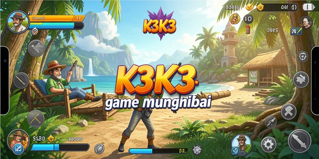 Screenshot utama K3K3 menampilkan gameplay yang penuh warna dan menghibur.