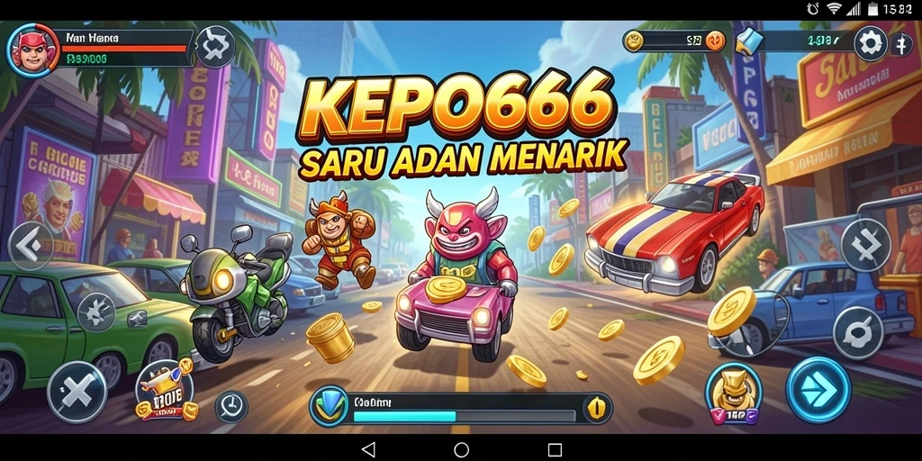 Tangkapan layar gameplay KEPO66 menampilkan aksi seru di level Arcade.