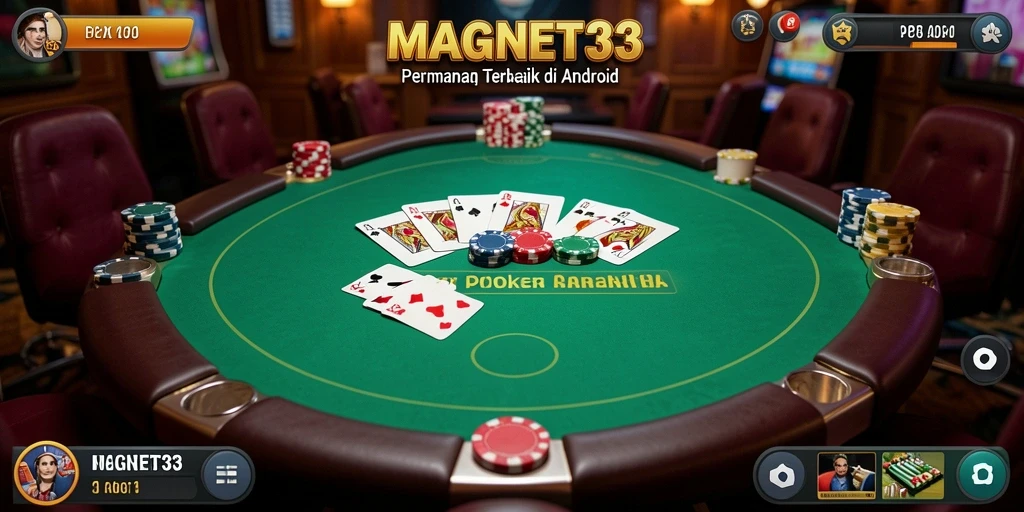 Tampilan menawan dari gameplay poker di MAGNET33.
