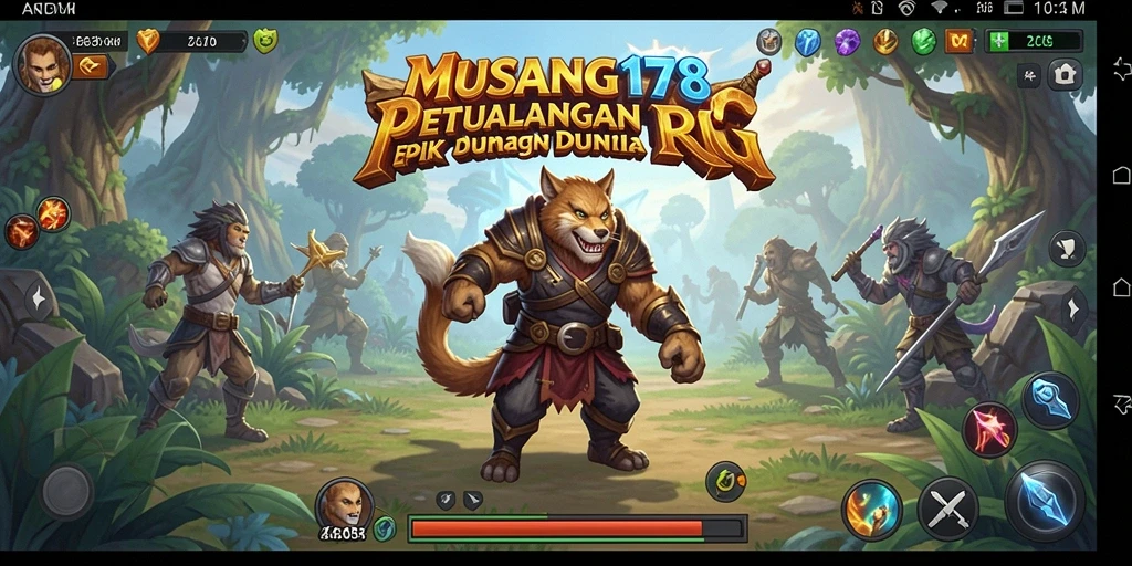 Screenshot menunjukkan karakter heroik dalam pertempuran epik di <strong>MUSANG178</strong>.