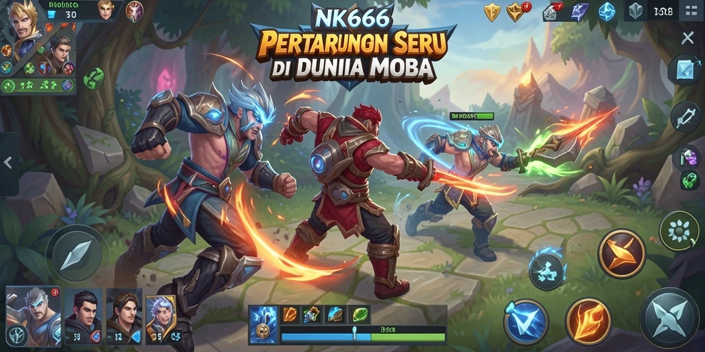 Gameplay NK666 yang intens dan seru di arena MOBA.