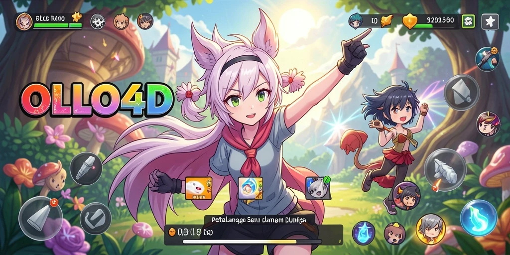 Tampilan gameplay anime yang menarik dan penuh warna di OLLO4D.