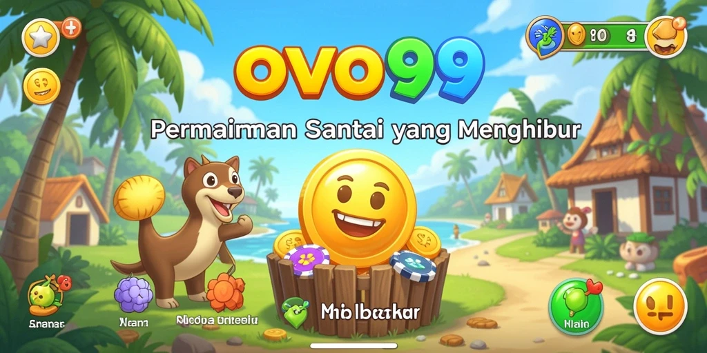 Tampilan gameplay OVO99 yang ceria dan menghibur.