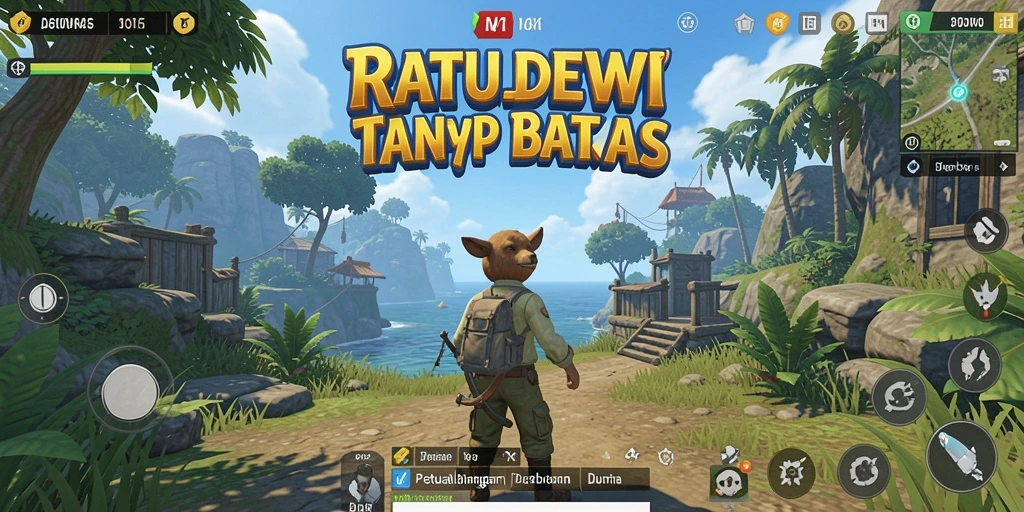 Tangkapan layar utama RATUDEWI menampilkan dunia terbuka yang menakjubkan dan penuh petualangan.