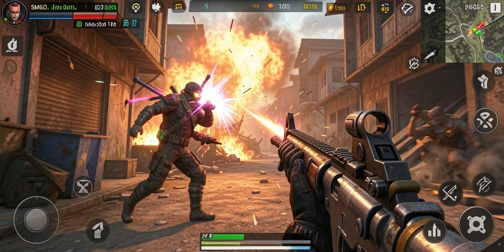 Gameplay intens dan mendebarkan dalam SM605 yang menunjukkan aksi TPS.