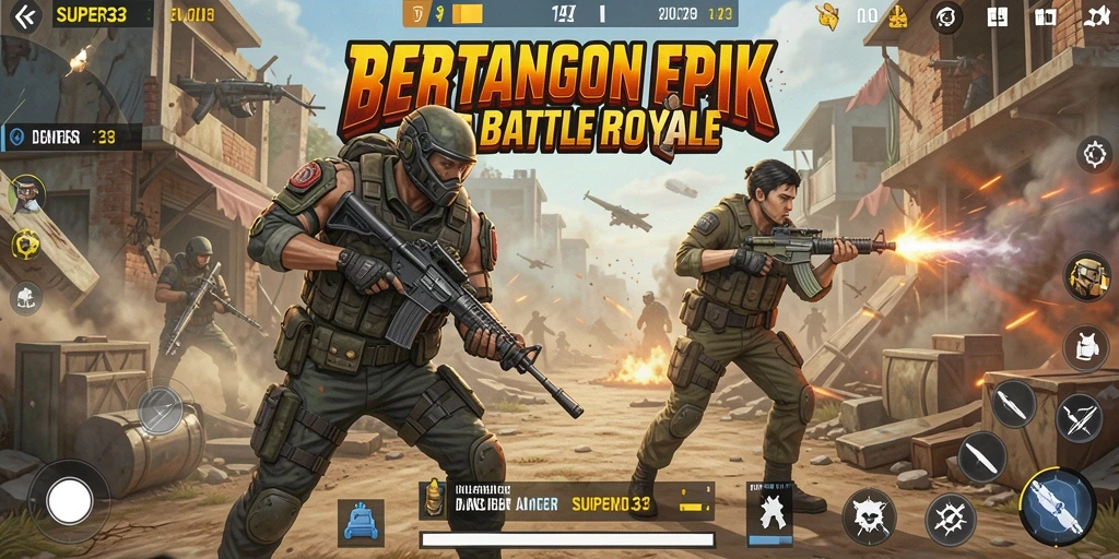 Tangkapan layar SUPER33 menunjukkan aksi mendebarkan saat berjuang untuk bertahan hidup.