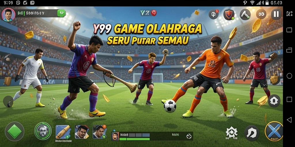 Tampilan gameplay Y89 dengan aksi olahraga yang seru dan mendebarkan.